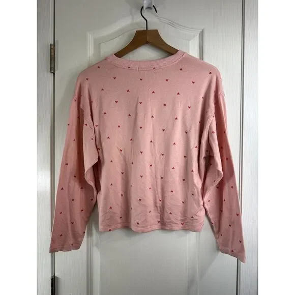 Z Supply Happy Heart Long Sleeve Top and Shorts Loungewear Set Women's S Small - Picture 3 of 12